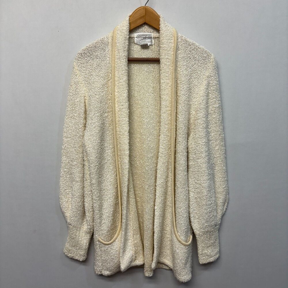 Vintage Sideffects Open Front Cardigan Sweater Size Medium Acrylic C064 -17